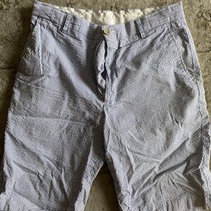 Blue and white striped men’s shorts